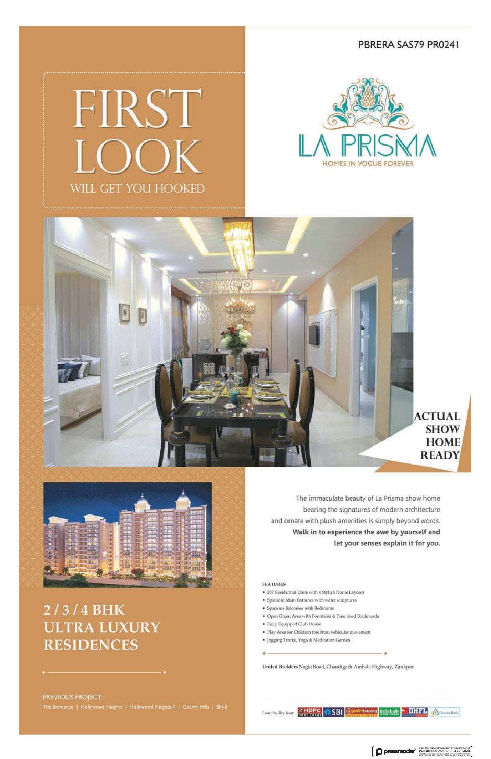 Actual show home ready at United La Prisma in Chandigarh Update